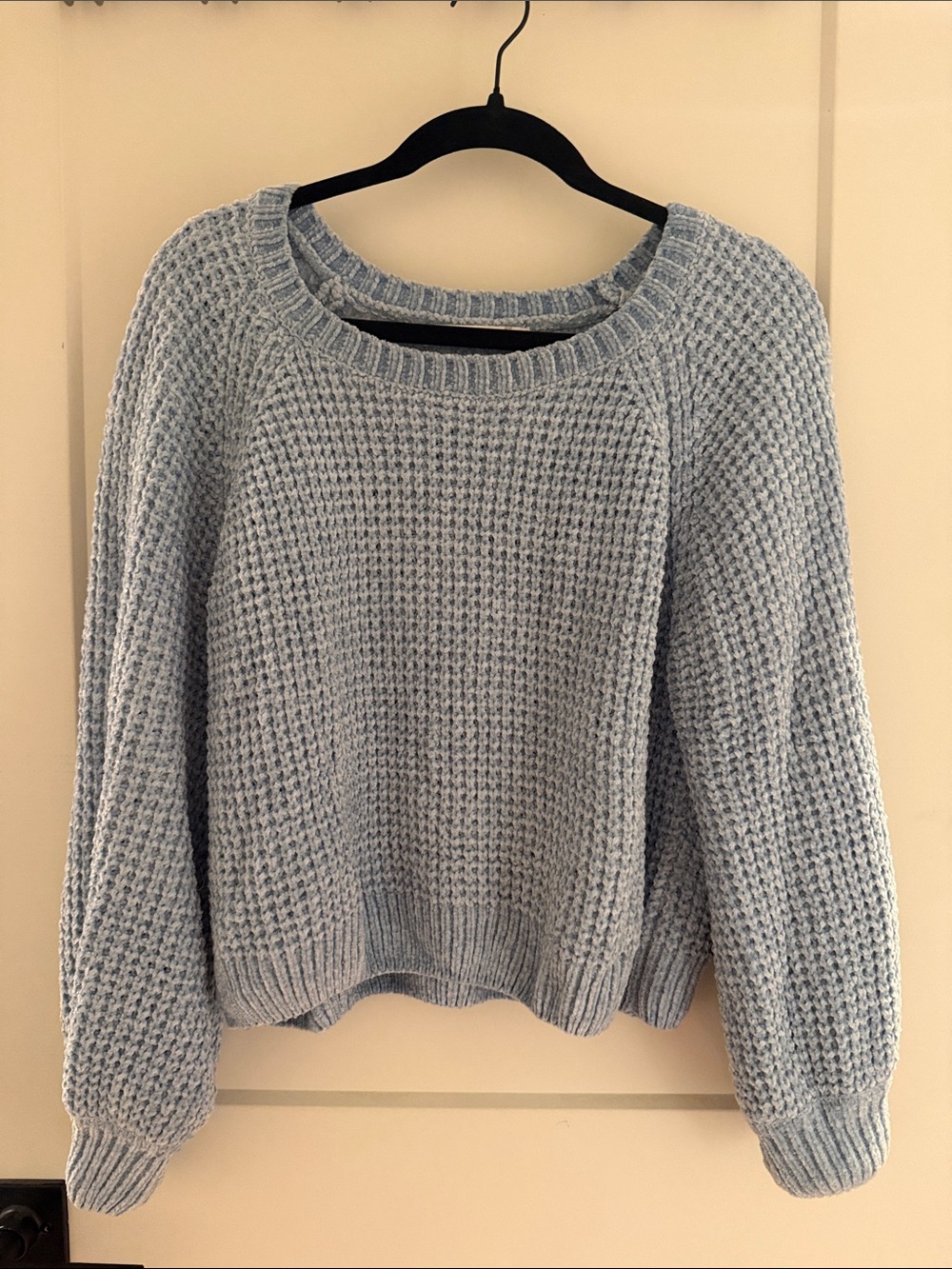 Altar'd State Powder Blue Waffle Knit Crewneck Sweater